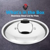 image:imageNutriChef Stainless Steel Saucepan Lid  Sturdy and Durable StainResistant 15 Quart Kitchen Cookware Saucepot Lid w Handle  Works w Kitchenware Pots amp Pans Set Model NCSSS12stockpot lid