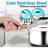 image:imageNutriChef Steamer Insert with Lid  PFOAPFOS Free Stainless Steel StainResistant Kitchen Cookware wSatin Interior Polished Exterior Silicone Wrap Handles  Works wModel NCSSS1215quart Saucepan with Lid