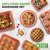 image:imageNutrichef 10Piece Baking Mould Set NonStick Coating Springform Set Heat Resistant Dishwasher Safe and Stackable Includes Muffin Tray Pizza Tray Springform Tin etc Baking Set for the Oven