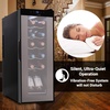 image:imageNutrichef 12 Bottle Stainless Steel Slim Wine Fridge  Red amp White Wine Chiller  Adjustable Temperature Control Ultra Quiet Operation amp Energy Efficient  Mini Wine Cooler Refrigerator 31x10x17 IN