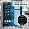 image:imageNutrichef 24 Bottle Wine Fridge  Dual Zone Wine Chiller  Adjustable Temperature 41F to 64F  Ultra Quiet Operation  Wine Cooler For Home amp Office  Free Standing 39x11x23 IN Black18 Bottle Black No Handle