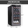 image:imageNutrichef 24 Bottle Wine Fridge  Dual Zone Wine Chiller  Adjustable Temperature 41F to 64F  Ultra Quiet Operation  Wine Cooler For Home amp Office  Free Standing 39x11x23 IN Black18 Bottle Black No Handle