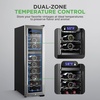 image:imageNutrichef 24 Bottle Wine Fridge  Dual Zone Wine Chiller  Adjustable Temperature 41F to 64F  Ultra Quiet Operation  Wine Cooler For Home amp Office  Free Standing 39x11x23 IN Black24 Bottle SS Handle