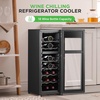image:imageNutrichef 24 Bottle Wine Fridge  Dual Zone Wine Chiller  Adjustable Temperature 41F to 64F  Ultra Quiet Operation  Wine Cooler For Home amp Office  Free Standing 39x11x23 IN Black18 Bottle SS Handle