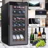 image:imageNutrichef 24 Bottle Wine Fridge  Dual Zone Wine Chiller  Adjustable Temperature 41F to 64F  Ultra Quiet Operation  Wine Cooler For Home amp Office  Free Standing 39x11x23 IN Black18 Bottle Black No Handle