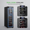 image:imageNutrichef 24 Bottle Wine Fridge  Dual Zone Wine Chiller  Adjustable Temperature 41F to 64F  Ultra Quiet Operation  Wine Cooler For Home amp Office  Free Standing 39x11x23 IN Black24 Bottle Black No Handle