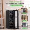 image:imageNutrichef 24 Bottle Wine Fridge  Dual Zone Wine Chiller  Adjustable Temperature 41F to 64F  Ultra Quiet Operation  Wine Cooler For Home amp Office  Free Standing 39x11x23 IN Black24 Bottle Black No Handle