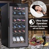image:imageNutrichef 24 Bottle Wine Fridge  Dual Zone Wine Chiller  Adjustable Temperature 41F to 64F  Ultra Quiet Operation  Wine Cooler For Home amp Office  Free Standing 39x11x23 IN Black18 Bottle Black No Handle