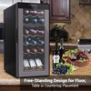 image:imageNutrichef 24 Bottle Wine Fridge  Dual Zone Wine Chiller  Adjustable Temperature 41F to 64F  Ultra Quiet Operation  Wine Cooler For Home amp Office  Free Standing 39x11x23 IN Black18 Bottle Black No Handle