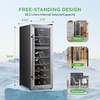image:imageNutrichef 24 Bottle Wine Fridge  Dual Zone Wine Chiller  Adjustable Temperature 41F to 64F  Ultra Quiet Operation  Wine Cooler For Home amp Office  Free Standing 39x11x23 IN Black18 Bottle SS Handle