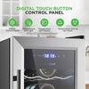 image:imageNutrichef 24 Bottle Wine Fridge  Dual Zone Wine Chiller  Adjustable Temperature 41F to 64F  Ultra Quiet Operation  Wine Cooler For Home amp Office  Free Standing 39x11x23 IN Black18 Bottle SS Handle