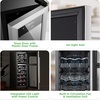 image:imageNutrichef 24 Bottle Wine Fridge  Dual Zone Wine Chiller  Adjustable Temperature 41F to 64F  Ultra Quiet Operation  Wine Cooler For Home amp Office  Free Standing 39x11x23 IN Black18 Bottle SS Handle