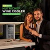 image:imageNutrichef 24 Bottle Wine Fridge  Dual Zone Wine Chiller  Adjustable Temperature 41F to 64F  Ultra Quiet Operation  Wine Cooler For Home amp Office  Free Standing 39x11x23 IN Black24 Bottle SS Handle