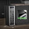 image:imageNutrichef 24 Bottle Wine Fridge  Dual Zone Wine Chiller  Adjustable Temperature 41F to 64F  Ultra Quiet Operation  Wine Cooler For Home amp Office  Free Standing 39x11x23 IN Black24 Bottle SS Handle