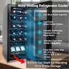 image:imageNutrichef 24 Bottle Wine Fridge  Dual Zone Wine Chiller  Adjustable Temperature 41F to 64F  Ultra Quiet Operation  Wine Cooler For Home amp Office  Free Standing 39x11x23 IN Black18 Bottle Black No Handle