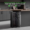 image:imageNutrichef 24 Bottle Wine Fridge  Dual Zone Wine Chiller Adjustable Temperature 41F to 64F Ultra Quiet Operation Free Standing Wine Cooler For Home amp Office 39 x 11 x 23 IN Black