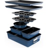 image:imageNutriChef 8Piece Nonstick Stackable Bakeware Set  Non Toxic Carbon Steel Baking Trays WCookies Sheet Muffin Loaf Cake Round amp Square Pan  Easy To clean amp Easy to Release Oven Safe  GrayBlue