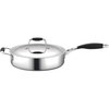 image:imageNutriChef Steamer Insert with Lid  PFOAPFOS Free Stainless Steel StainResistant Kitchen Cookware wSatin Interior Polished Exterior Silicone Wrap Handles  Works wModel NCSSS12Saute Pan with Lid