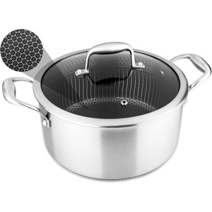 image:imageNutriChef 8Piece Triply Cookware Set Stainless Steel  Triply Kitchenware Pots amp Pans Set Kitchen Cookware NonStick Coating  Sauce Pot Stew Pot Cooking Pot Frying Pan LidsStainless Steel