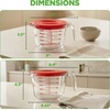image:imageNutriChef 12 and 4 Cups Glass Measuring Cup Set with Lids 8 17 and 34 oz  HeatResistant Borosilicate Liquid Measure Cups with EasyRead Scale for Cooking Baking amp Food Storage Dishwasher SafeRed