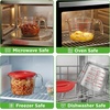 image:imageNutriChef 12 and 4 Cups Glass Measuring Cup Set with Lids 8 17 and 34 oz  HeatResistant Borosilicate Liquid Measure Cups with EasyRead Scale for Cooking Baking amp Food Storage Dishwasher SafeRed