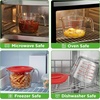 image:imageNutriChef 12 and 4 Cups Glass Measuring Cup Set with Lids 8 17 and 34 oz  HeatResistant Borosilicate Liquid Measure Cups with EasyRead Scale for Cooking Baking amp Food Storage Dishwasher SafeRed