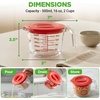 image:imageNutriChef 12 and 4 Cups Glass Measuring Cup Set with Lids 8 17 and 34 oz  HeatResistant Borosilicate Liquid Measure Cups with EasyRead Scale for Cooking Baking amp Food Storage Dishwasher SafeRed