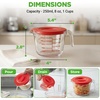 image:imageNutriChef 12 and 4 Cups Glass Measuring Cup Set with Lids 8 17 and 34 oz  HeatResistant Borosilicate Liquid Measure Cups with EasyRead Scale for Cooking Baking amp Food Storage Dishwasher SafeRed