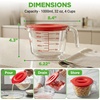 image:imageNutriChef 12 and 4 Cups Glass Measuring Cup Set with Lids 8 17 and 34 oz  HeatResistant Borosilicate Liquid Measure Cups with EasyRead Scale for Cooking Baking amp Food Storage Dishwasher SafeRed
