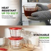 image:imageNutriChef 12 and 4 Cups Glass Measuring Cup Set with Lids 8 17 and 34 oz  HeatResistant Borosilicate Liquid Measure Cups with EasyRead Scale for Cooking Baking amp Food Storage Dishwasher SafeRed