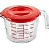 image:imageNutriChef 12 and 4 Cups Glass Measuring Cup Set with Lids 8 17 and 34 oz  HeatResistant Borosilicate Liquid Measure Cups with EasyRead Scale for Cooking Baking amp Food Storage Dishwasher SafeRed