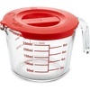 image:imageNutriChef 12 and 4 Cups Glass Measuring Cup Set with Lids 8 17 and 34 oz  HeatResistant Borosilicate Liquid Measure Cups with EasyRead Scale for Cooking Baking amp Food Storage Dishwasher SafeRed