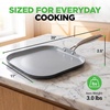 image:imageNutriChef 11Inch Griddle Pan  Ceramic Nonstick with Induction Base  PFASfree ceramic coated cookware with stainless steel handle oven safe to 500F dishwasher safe