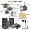 image:imageNutriChef 22Piece Black Marble NonStick Cookware and Bakeware Set  Professional Home Kitchen Collection with MultiSized Pots Pans and HeatResistant ToolsBlack