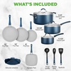 image:imageNutriChef 22Piece Black Marble NonStick Cookware and Bakeware Set  Professional Home Kitchen Collection with MultiSized Pots Pans and HeatResistant ToolsBlue