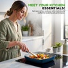 image:imageNutriChef 22Piece Black Marble NonStick Cookware and Bakeware Set  Professional Home Kitchen Collection with MultiSized Pots Pans and HeatResistant ToolsBlue
