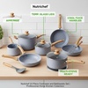 image:imageNutriChef 22Piece Black Marble NonStick Cookware and Bakeware Set  Professional Home Kitchen Collection with MultiSized Pots Pans and HeatResistant ToolsMoon Grey Marble