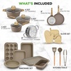 image:imageNutriChef 22Piece Black Marble NonStick Cookware and Bakeware Set  Professional Home Kitchen Collection with MultiSized Pots Pans and HeatResistant ToolsMaroon Marble