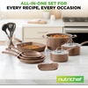 image:imageNutriChef 22Piece Black Marble NonStick Cookware and Bakeware Set  Professional Home Kitchen Collection with MultiSized Pots Pans and HeatResistant ToolsShiny Golden