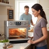 image:imageNutriChef 26L Electric Air Fryer Oven  1700W Countertop Rotisserie amp Air Fryer  360 Rotating Feature  10 Menu Presets  Includes Drip Tray Air Frying Basket amp Bake Rack 15x16x14  Stainless Steel