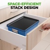 image:imageNutriChef Baking Moulds Set of 8  Casserole Dish Bread Baking Tray Baking Tray Muffin Baking Tin Blue Cake Tin Round amp Square Stackable amp NonStick Dishwasher Safe Oven Safe up to 230 C