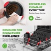 image:imageNutriChef Baking Trays Sets for Oven Non Stick 6 Piece Oven Tray Set Includes Bakeware Cookie Sheets Pan Loaf Pan Muffin Tins Cake Tin Black wRed Silicone Handles