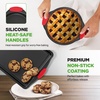 image:imageNutriChef Baking Trays Sets for Oven Non Stick 6 Piece Oven Tray Set Includes Bakeware Cookie Sheets Pan Loaf Pan Muffin Tins Cake Tin Black wRed Silicone Handles