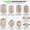 image:imageNutriChef Kitchen Oven Baking Pans  Deluxe Nonstick Gold Coating Inside amp Outside Carbon Steel Bakeware Set With Blue Silicone Handles Durable amp Reliable Cookie Sheet Oven Pan Style10 Piece Set 2026 version