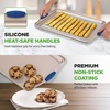 image:imageNutriChef Kitchen Oven Baking Pans  Deluxe Nonstick Gold Coating Inside amp Outside Carbon Steel Bakeware Set With Blue Silicone Handles Durable amp Reliable Cookie Sheet Oven Pan Style10 Piece Set 2026 version