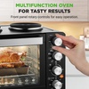 image:imageNutrichef 2in1 Convection Oven amp Cooker  30 Quart 1500W MultiFunction Kitchen Oven with Dual Hot Plates 7 Cooking Modes Including Rotisserie Broil Bake  196 x 160 x 135 Inches