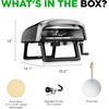 image:imageNutrichef Outdoor Pizza Oven  Manual 360 Rotating Pizza Stone  Adjustable Heat  Includes Pizza Peel Pizza Cutter Stone Cover amp Hose  Cook 12 Pizza in 60 Seconds  Long HandleShort Handle