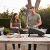 image:imageNutrichef Outdoor Pizza Oven  Manual 360 Rotating Pizza Stone  Adjustable Heat  Includes Pizza Peel Pizza Cutter Stone Cover amp Hose  Cook 12 Pizza in 60 Seconds  Long HandleLong Handle