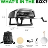 image:imageNutrichef Outdoor Pizza Oven  Manual 360 Rotating Pizza Stone  Adjustable Heat  Includes Pizza Peel Pizza Cutter Stone Cover amp Hose  Cook 12 Pizza in 60 Seconds  Long HandleLong Handle