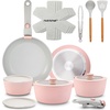 image:imageNutriChef 13Piece Nonstick Kitchen Cookware Set  Heat Resistant Kitchenware Pots And Pans Set wSaucepan Frying Pans Cooking Pots Casserole Lids Utensils  NCCWA13